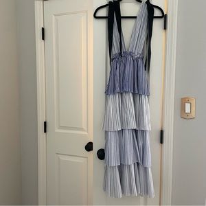 Style mafia deep v tiered ruffle dress